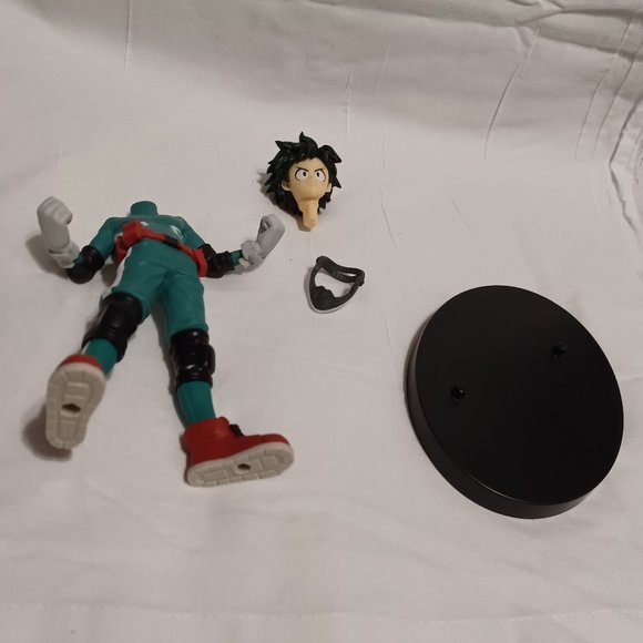 Izuku Midoriya Deku My Hero Academia action statue ~7" w/ stand original box - Picture 7 of 8